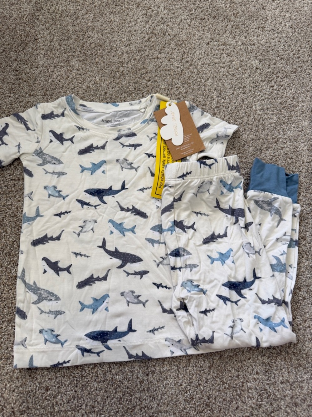 NWT Angel Dear Bamboo Pajamas Sharks
